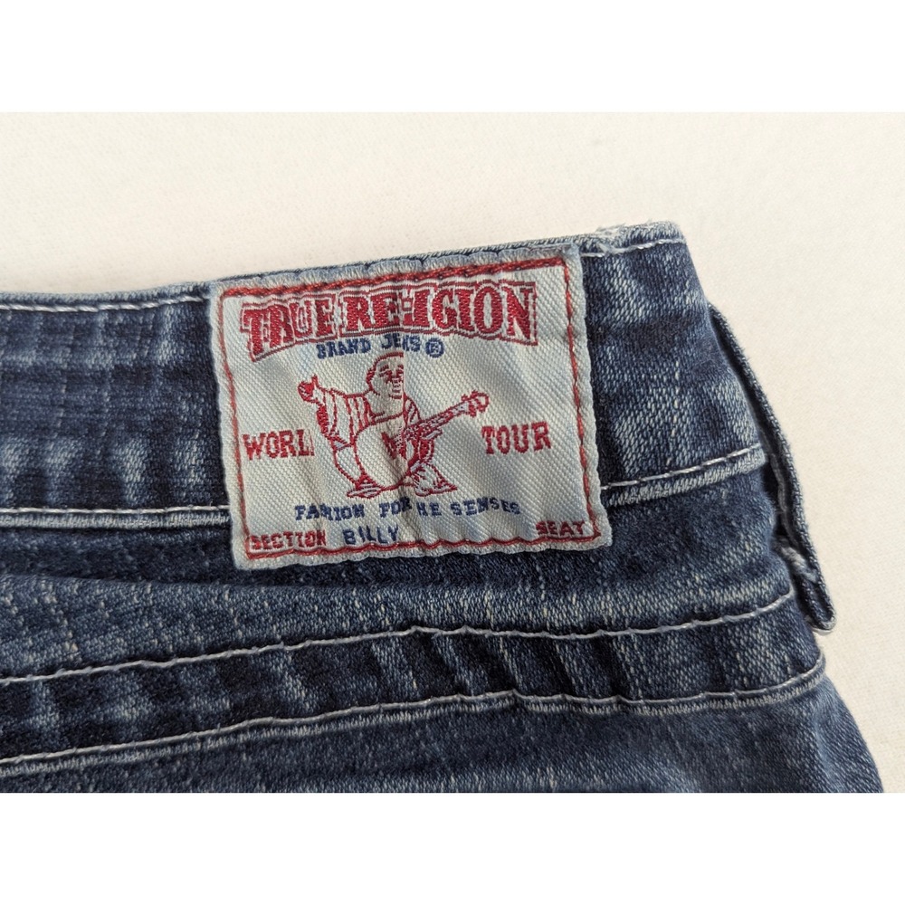 True Religion Billy Straight Leg Jeans Mens 31 Blue Medium Wash Made in USA - Picture 2 of 16